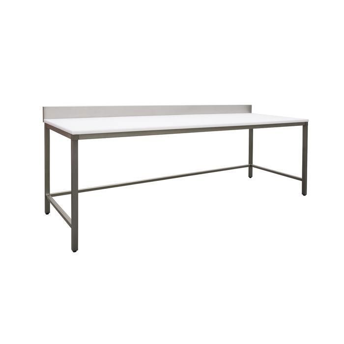 Table de Découpe Adossée - 2000 x 700 mm - Planche 25 mm - Inox - Rebord arrière 100 mm