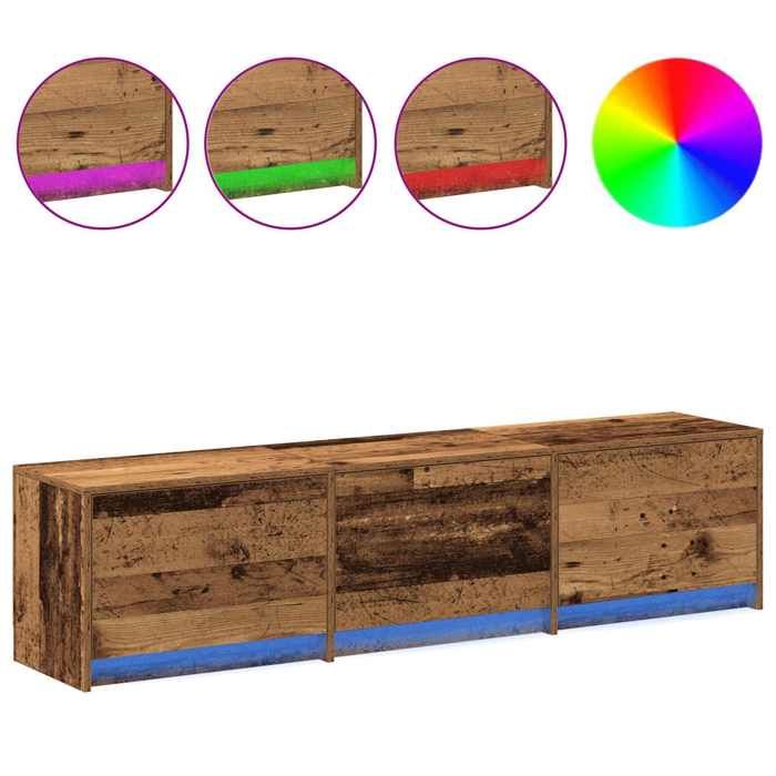 Cabinet TV - Taupe - Meuble TV pour Télévision - 1 PC - Bois ancien 165x34x40 cm Bois dingénierie T604