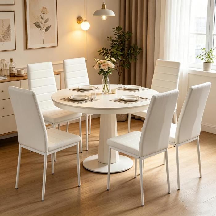 SUPFINE Lot de 6 Chaises de Salle à Manger Moderne Chaises de Cuisine Jusquà 120kg pour Salle à Manger Salon Cuisine Chambre