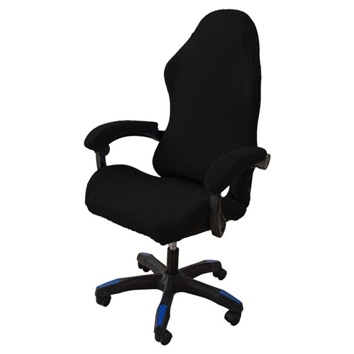 Housse de Chaise de Bureau XJYDNCG Housses de Chaise de Gaming Housse Fauteuil Bureau avec Accoudoirs - Noir