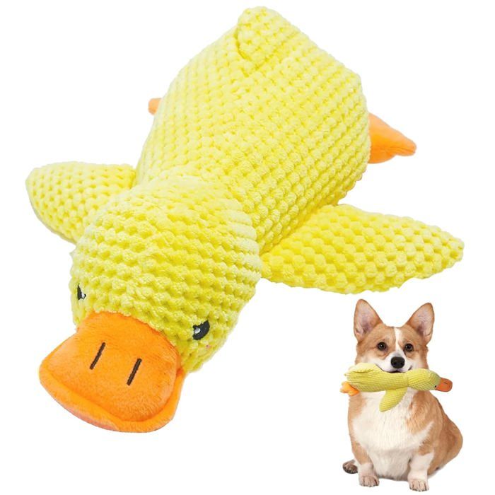 Jouet Canard Anti-Stress Chien - Peluche Sonore Pour Petite Moyenne Grande Taille Jaune - 1 pièce Lumiryn