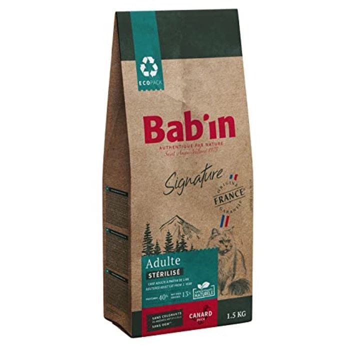 Croquettes - BABIN - Signature - Chat adulte stérilisé - Canard - 15 kg