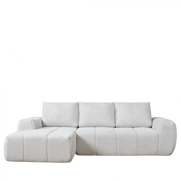 Louis - Canapé dangle gauche compressé 3 5 places en tissu - Écru chiné Louis - Canapé dangle gauche compressé 3 5 places en tissu - Écru chiné
