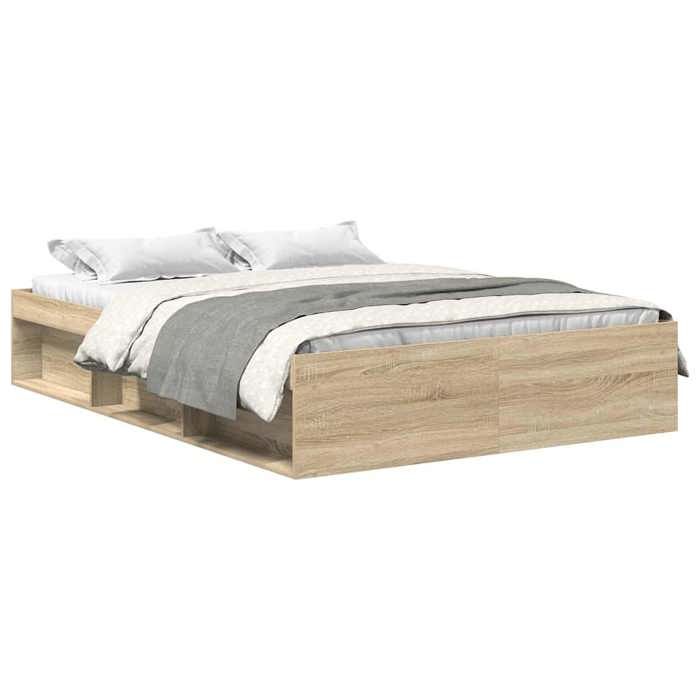 Luxe&Mode Structure de lit sans matelas chêne sonoma 140x200 cm 2 ans garantie LV7170