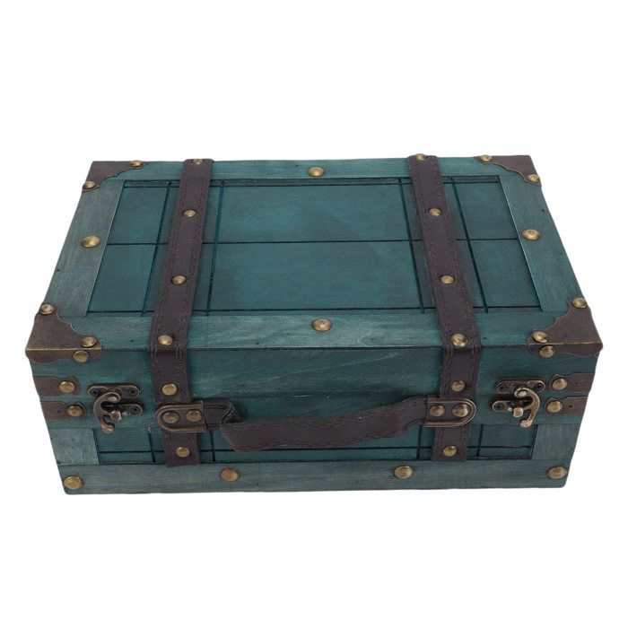 AUCUNE coffre de rangement en bois avec couvercle Coffre en bois coffre de rangement en bois meuble rangement 1624C-01 Vert