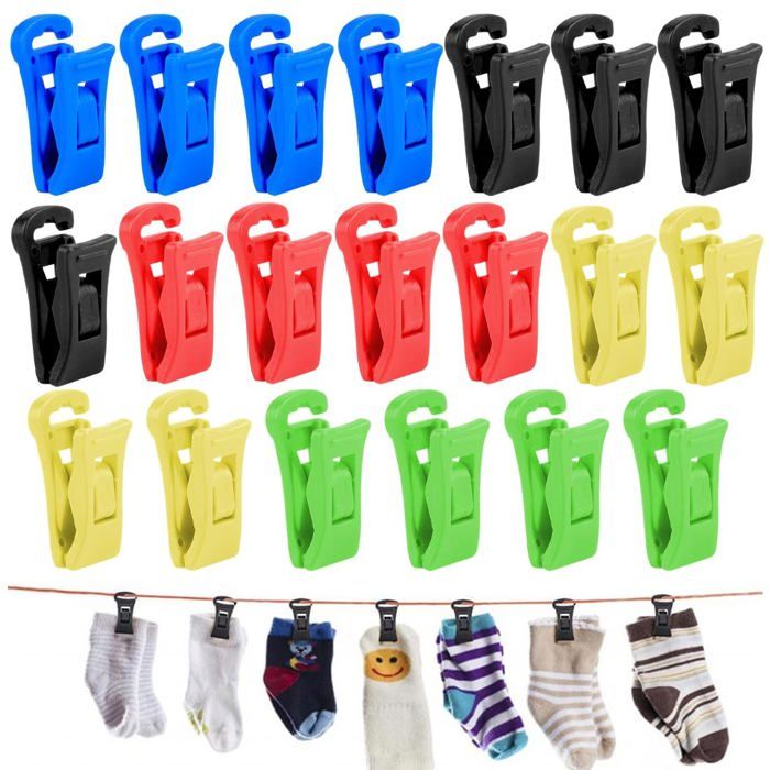20 Pièces Pinces à Linge Epingle a Linge Epingles a Linge étendoir Chaussettes Panier Pince à Linge Pince Chaussettes Machine a