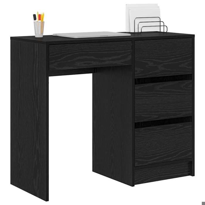 Elegant Bureau Chêne noir Bois dingénierie 90 x 37 5 x 75 cm - Bureau PC - pour 1 personne 25.45 kg &FR46209