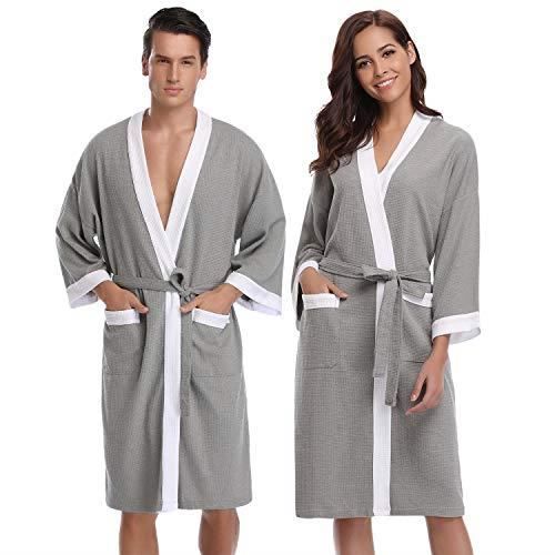 Peignoir Kimono Homme REVISE - 100% Coton Gaufré - Coupe Japonaise - Tailles M/L à 3XL/4XL