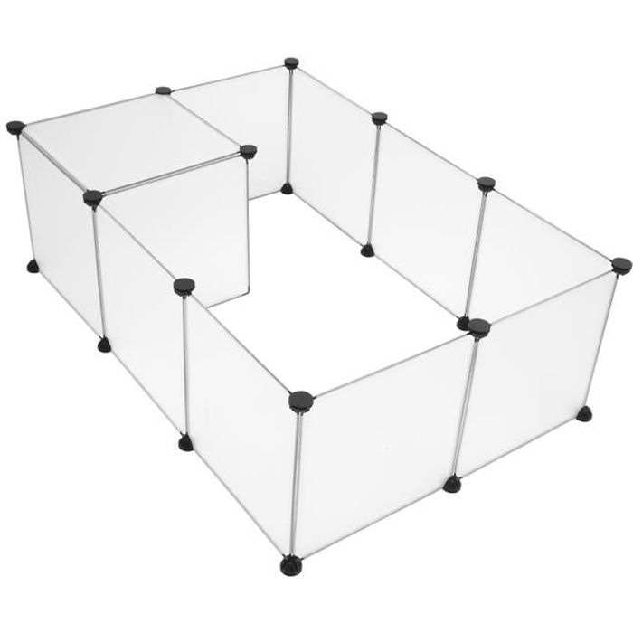 Meilleurs prix pour Cage parc pour petits animaux-Enclos pour Lapin,Cochon d’Inde, Hamster-142*71*35cm-Blanc