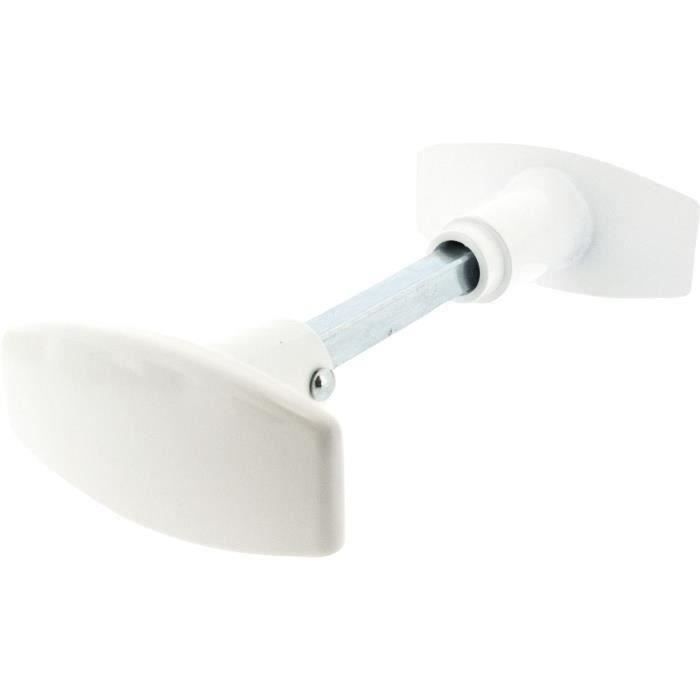 Bouton double carré de 6/7 aluminium blanc