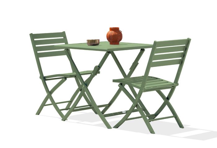 Table de jardin MARIUS-TB70-LAGUNE pliante et 2 chaises MARIUS-CP-LAGUNE pliantes