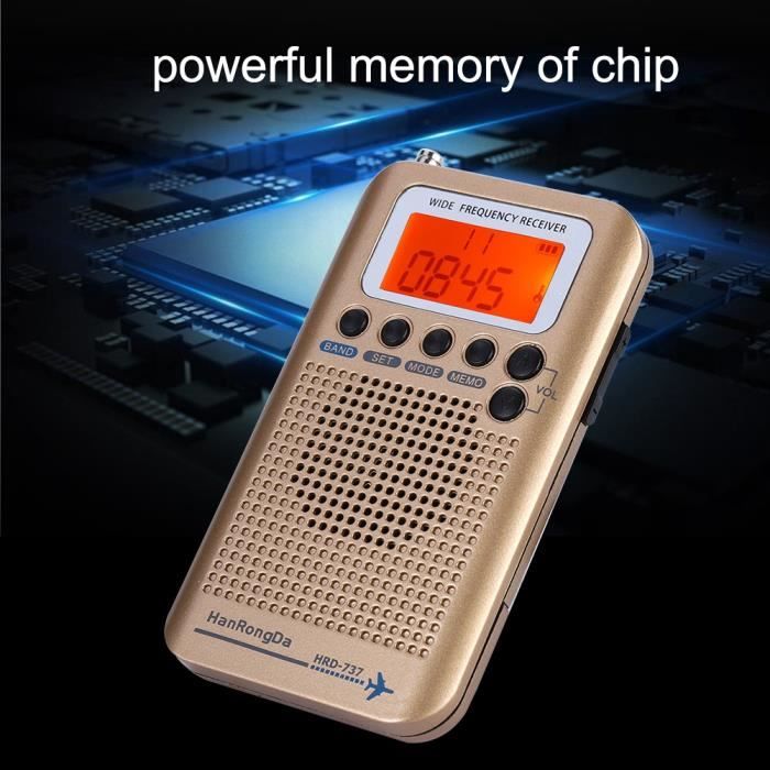 Récepteur Radio Pleine Bande Portable - AM FM SSB USB LSB, Antenne BNC, Écouteurs 3.5mm, Puce Remplaçable SI4735