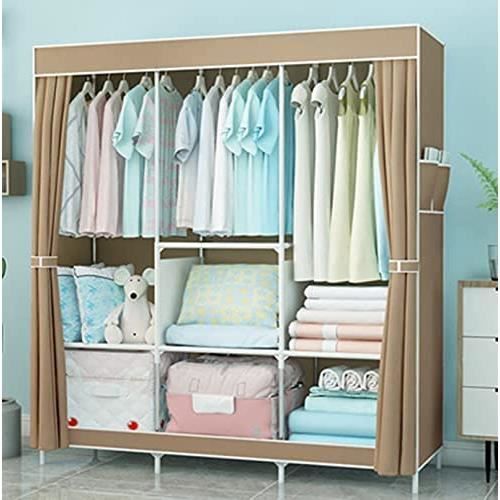 Armoire en toile double tissu pour rangement de vêtements de chambre à