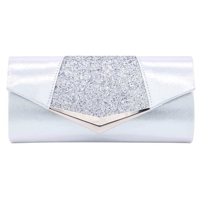 Brillant Paillettes Argent Mariage Femmes Soirée Pochette Sac à Main Brillant Paillettes Argent Mariage Femmes Soirée Pochette Sac à Main