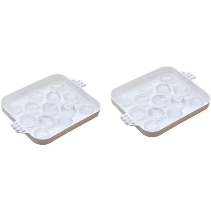 Bacs à Glaçons Chef Aid - Lot De 2 Plateaux Blancs Traditionnels - 14 Glaçons Par Bac, Sans BPA