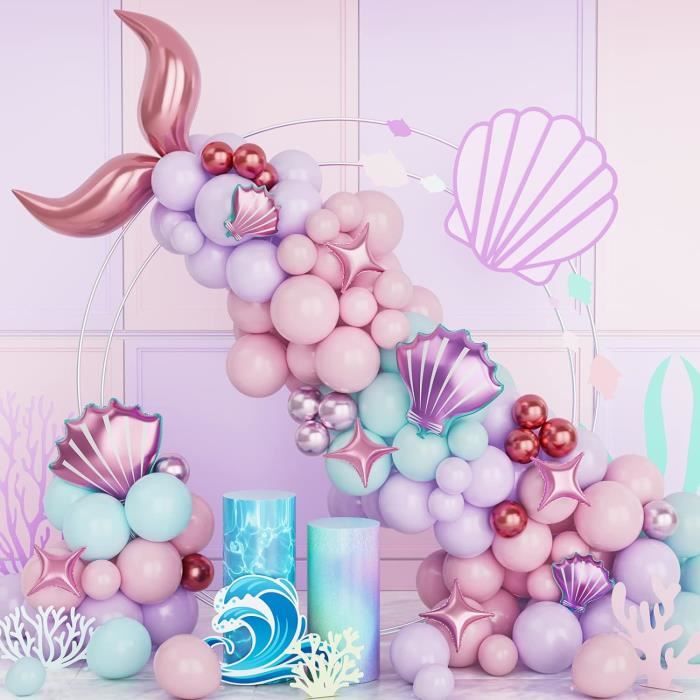 Set De 30 Ballons Sirène – Latex Confettis – Décoration Fête Anniversaire, Baby Shower, Thème Océan