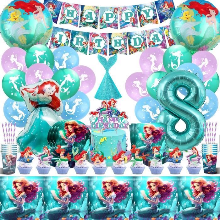 Doyomtoy 32 Pièces Déco Anniversaire Fée – Ballons Latex, Toppers Gâteau Et Cupcakes, Bannière – Thème Papillon Fleurs