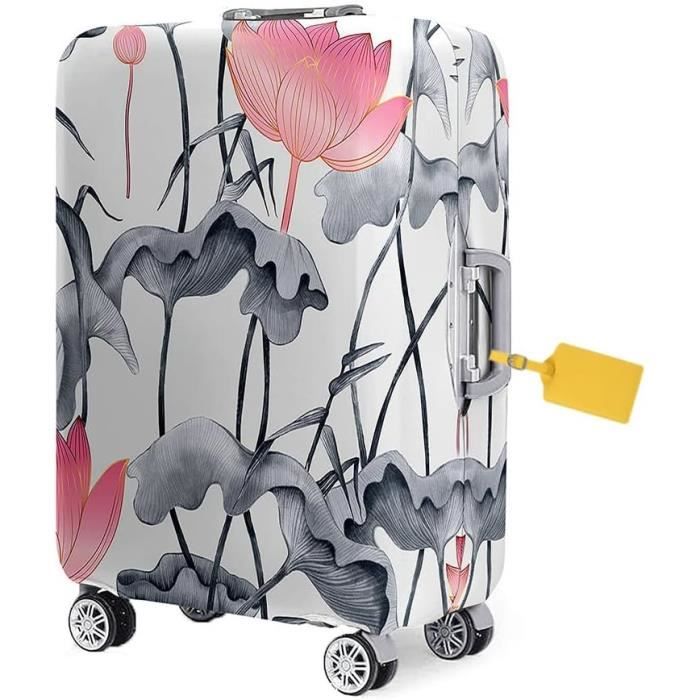 housse valise en tissu élastique noire cœurs - France