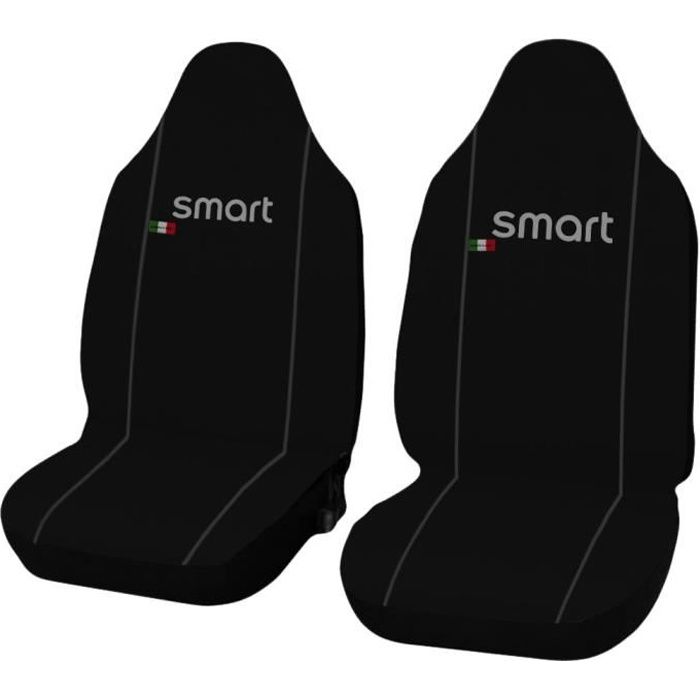 Housses de siège noir pour Smart fortwo 1ère série - rayure gris foncè