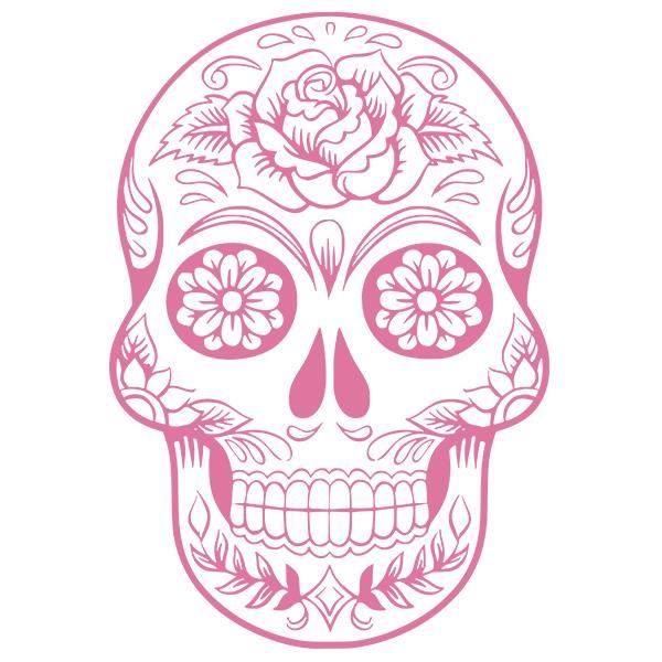 5cm x 3cm Sticker Voiture T/ête De Mort Sticker Mexicaine Rose