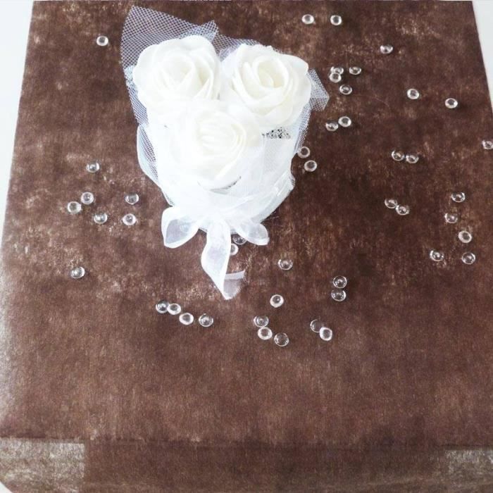 Chemin De Table Intisse Chocolat Marron Fonce 29cm X 10m