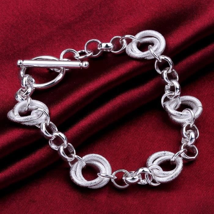 Bracelet Cercles Ajourés Couleur Argent Rétro - Modèle 5199 | Occasion Très Bon état