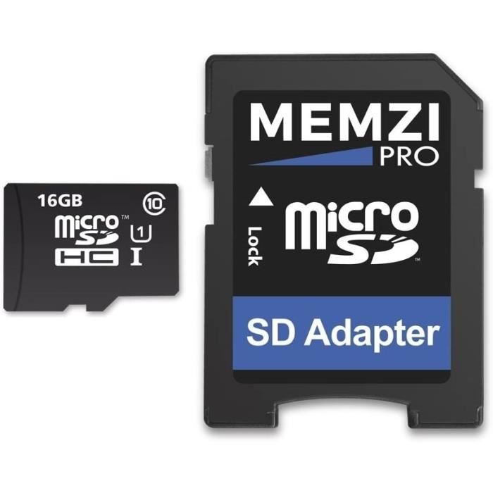 Pro 16 GO 90 Mo-s Classe 10 Carte mémoire Micro SDHC avec