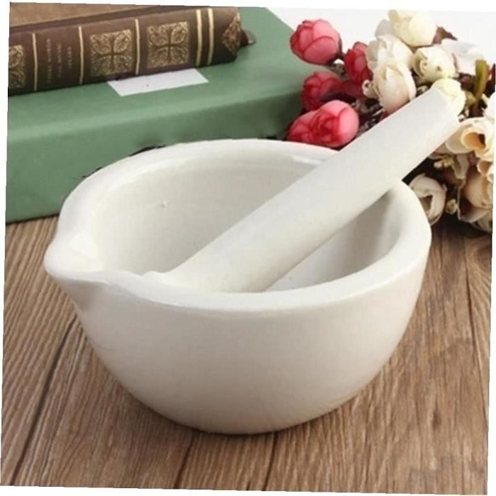 Céramique Porcelaine Mortier Pilon Mix Grind Bowl Set Mills Ail Mixing - 10