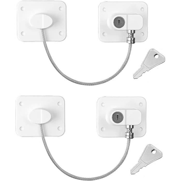 Serrure De Réfrigérateur Avec Clé – Bloque-porte Adhésif Pour Enfants, Sans Perçage