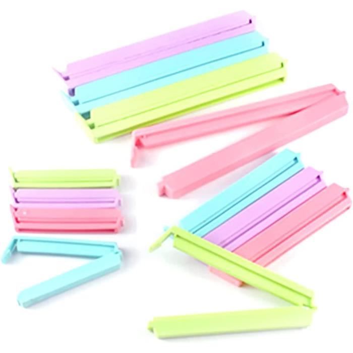 25 Clips Fermeture Sachets Alimentaires - 5 Tailles (9 à 28.5 Cm), Réutilisables, Pour Conservation Cuisine