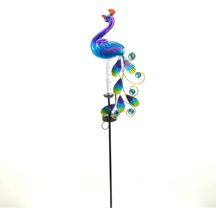 Pluviomètre En Verre Avec Piquet Métal - Jusqu'à 17 Cm, échelle Lisible | Pour Jardin, Résistant Au Gel