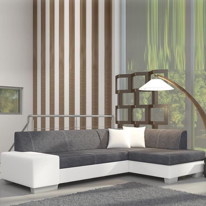 Canapé Dangle Convertible Gris Et Blanc Royal 3 Méridienne