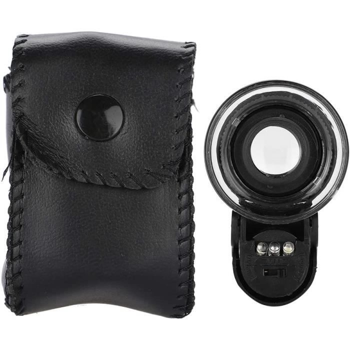 Mini 45X Loupe Focale Réglable Loupe Loupe Loupe avec Lumière LED avec LED Lumière Poche