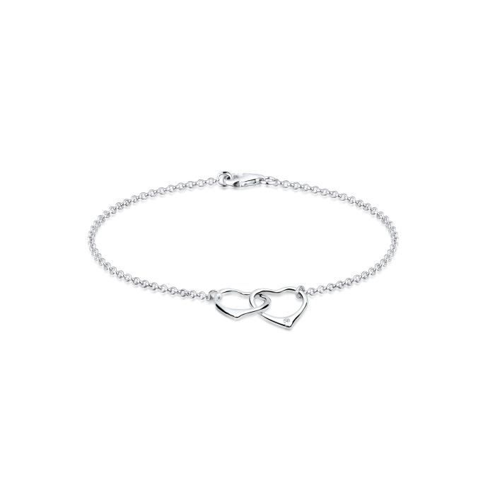 Bracelet DIAMORE Coeur Diamant Argent 925 Élégant Femme