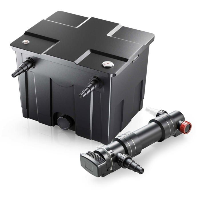 SunSun Kit complet: CBF-350 Filtre de bassin jusquà 12000 L Biologique CUV-636 lampe uv UVC Clarificateur avec 36 Watt Puissance U