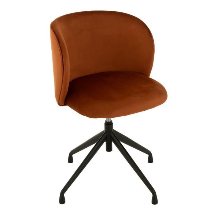 chaise pivotante en velours "gena" 56cm orange foncé