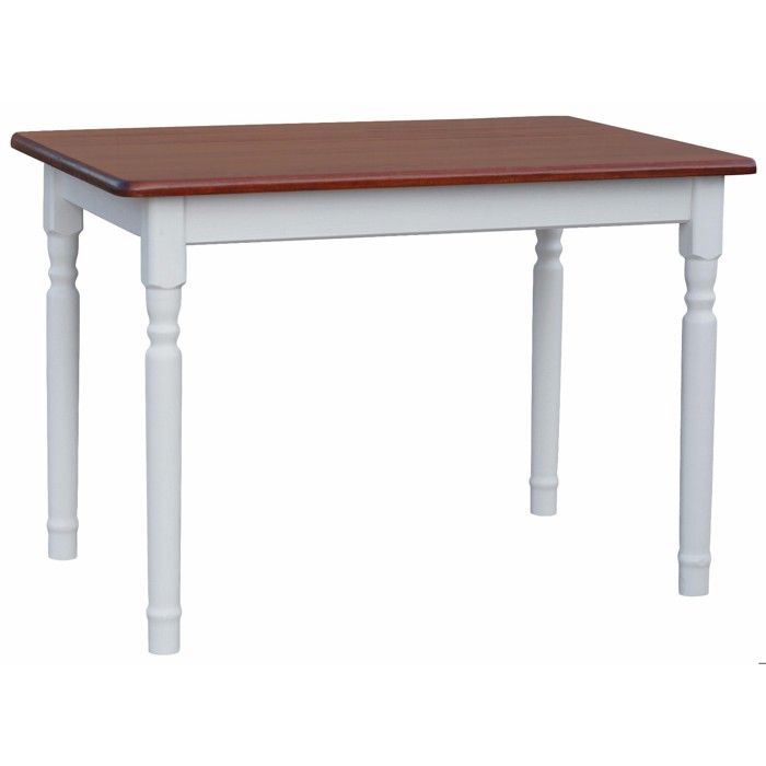 Table 100 x 60 cm BLANC/CALVADOS rectangulaire pour cuisine ou salle à manger