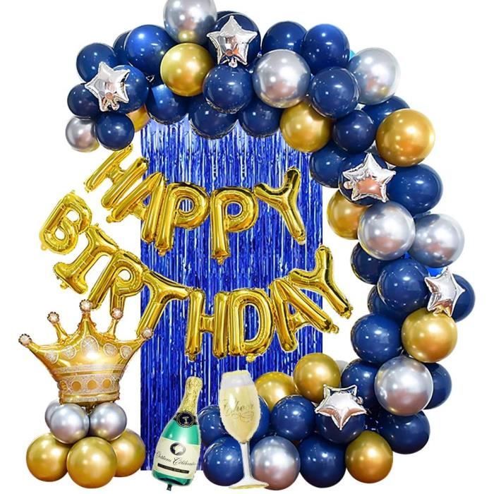 9, Rose LASE C9 décoration de fête d'anniversaire 45 cm avec gonfleur et autocollants pour fêtes d'enfants et d'adultes Ballons d'anniversaire avec lettres métallisés et de couleurs 