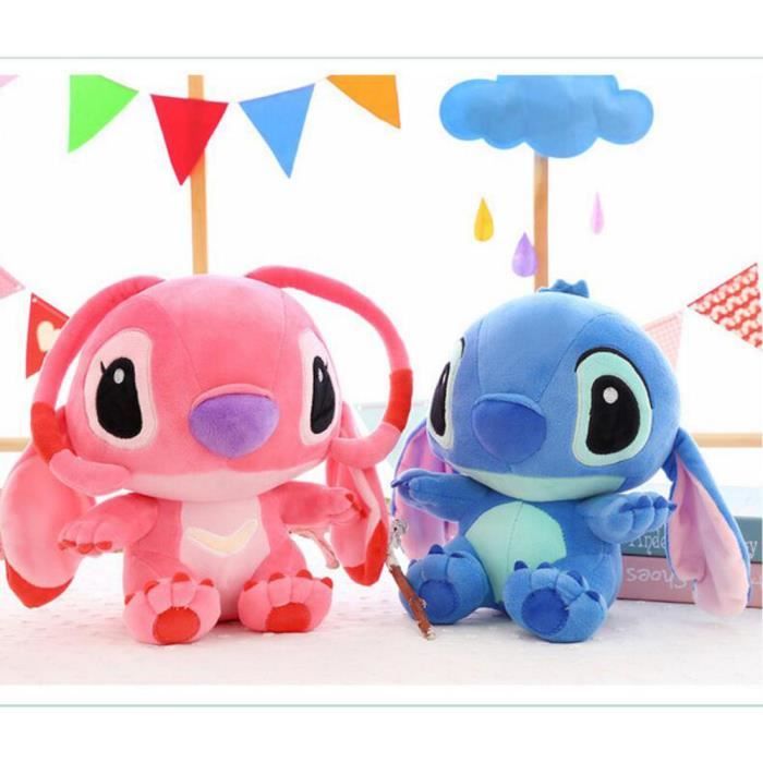 Poupée en peluche Stitch Stitch rose 20 cm forme assise cadeau  d'anniversaire pour enfant - Cdiscount Jeux - Jouets