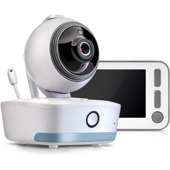 Reer Babycam Xl Babyphone Vidéo avec Caméra de Vision Nocturne Suivi de Mouvement Fonction Interphone Thermomètre Berceuses/Veilleuse 1 Unité 80440 