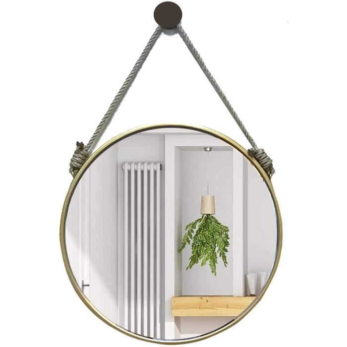 Miroir Mural Convexe Howard Elliot Rex - Rond Bois Noir 21 Pouces - Déco