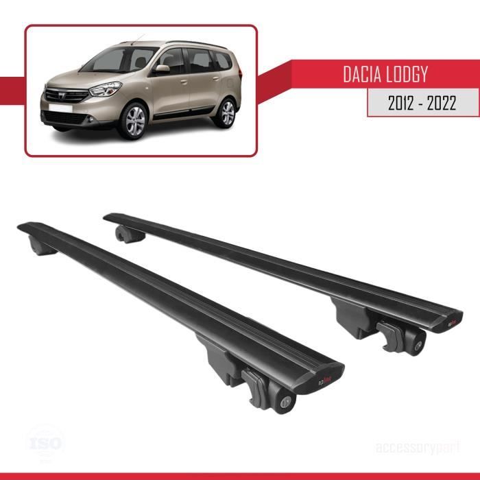 Compatible avec Dacia Lodgy 2012-2022 HOOK Barres de Toit Railing Porte-Bagages de voiture Avec verrouillable Alu NOIR