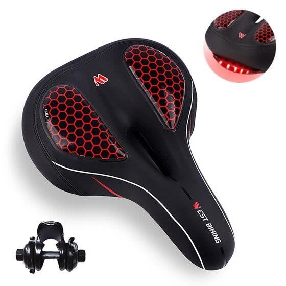 Selle De Vélo Large Avec Gel - Extra Confortable Pour Cruiser, Ville, Balade (Coussin Souple)