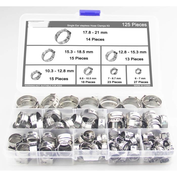 Kit De 123 Colliers De Serrage Isolants - Caoutchouc & Acier - Pour Coussins