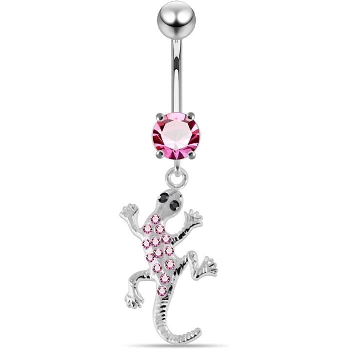 Banane Ventre Croix En Pierre De Cristal Pourpre Avec Teardrop Balanu00e7ant 925 Argent Sterling Avec 316L Barres Piercing Nombril Grossesse