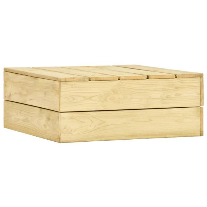 Table de jardin - Bois de pin imprégné FSC - Marron - 75x75x31 cm