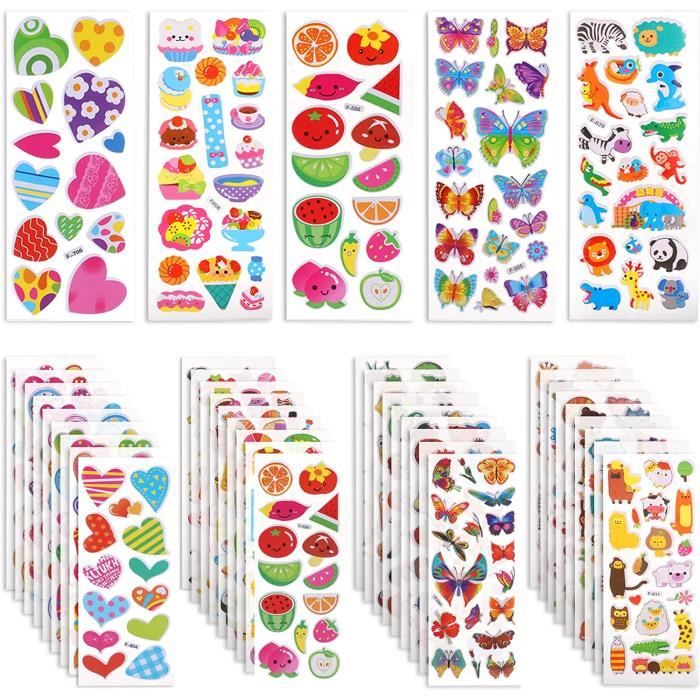 Autocollant 3D pour Enfants, 40 Feuilles Gommettes Autocollantes Sticker  Enfant, Autocollant Fille y Compris Fruits Légumes Gâteaux - Cdiscount  Beaux-Arts et Loisirs créatifs