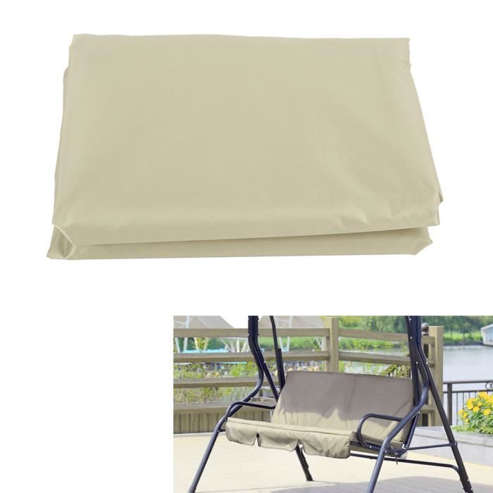 3 places Housse de siège en tissu de taffetas de polyester 190T de balancelle de jardin protection étanche 150x150x10cm (Beig HB042