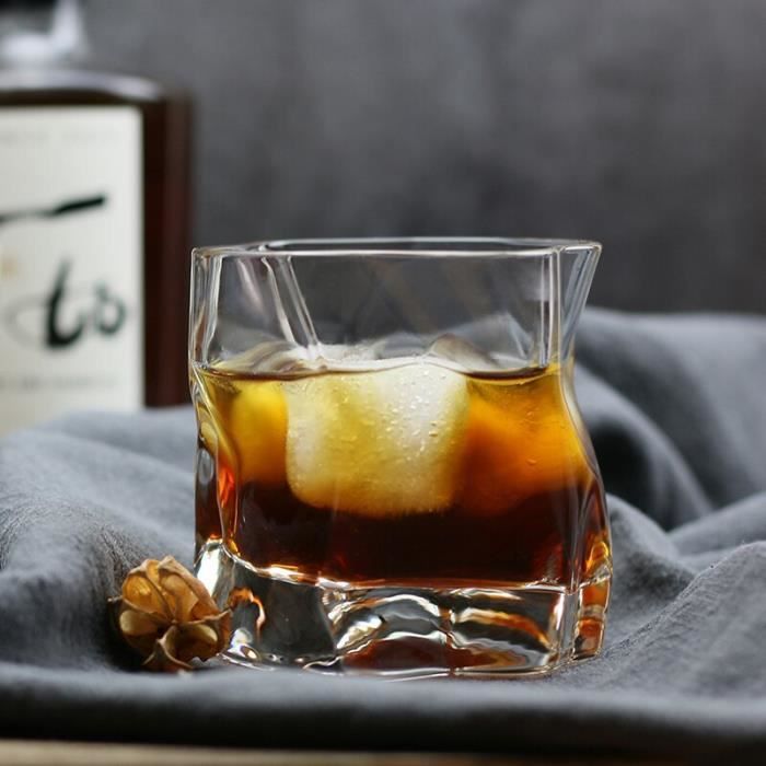 Set 6 Verres à Whisky Irréguliers PORFOYO 200ml - Design Plissé Crystal Lave-Vaisselle