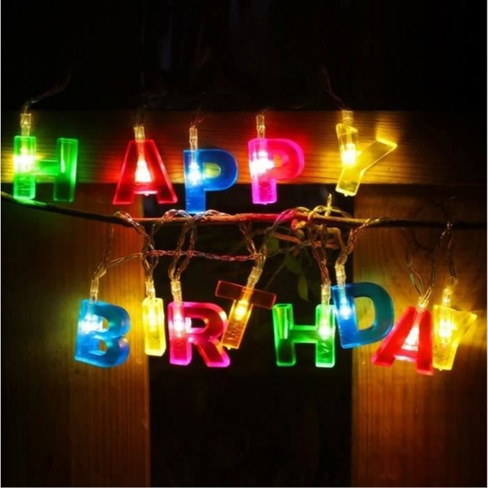 Guirlande lumineuse LED en forme de lettres joyeux anniversaire et joyeux  noël, à piles, fournitures de décoration pour la maison, pour fête d' anniversaire et noël - AliExpress